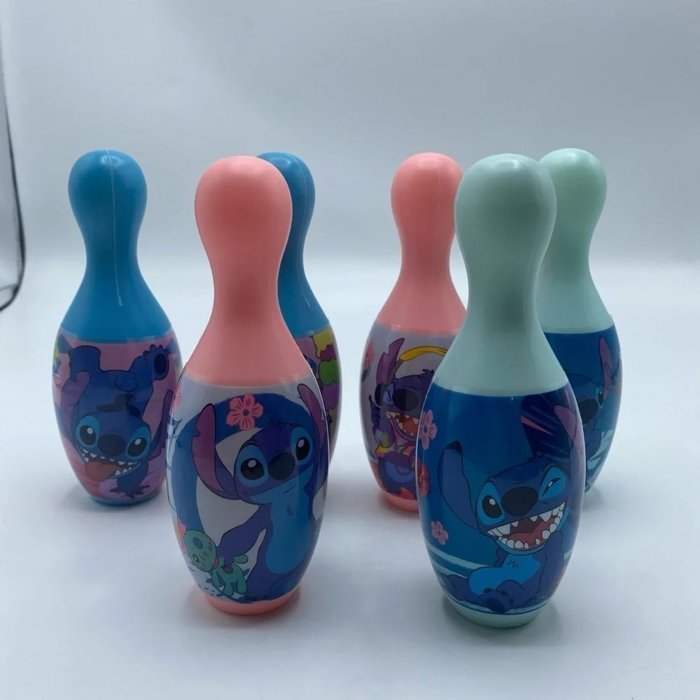 Lilo & Stitch Bowling Set 6 Pins No Ball Plastic Outdoor Or Indoor